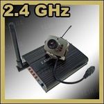 Комплект из беспроводной аналоговой МИНИ радио видеокамеры на 2.4 Ghz + приёмник видеосигнала (на выбор), дальностью до 250 метров (модель CRP-208N), фото 1
