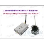 Набор беспроводная наружная влагозащитная радио видео камера с 12 IR светодиодами 1.2 Ghz + приёмник видеосигнала (Модель A-12IR), фото 1