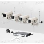 Комплект из 4-х беспроводных видеокамер и приемника видеосигнала дальностью до 2-х километров  KW-KIT28х4 (с шифрованием видео сигнала), фото 1