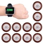 Беспроводная система вызова официанта с 10 кнопками и часами - пейджером Tivdio F3300, фото 1