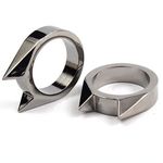 Кольцо кошка для самообороны с кошачьими ушками Cool cat, серебристое, фото 1