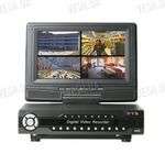 Стационарный миниатюрный H.264 бюджетный 4-х канальный видорегистратор со встроенным 7-ми дюймовым монитором с разрешением записи D1 (модель Pa-8904XT), фото 1