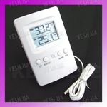 2-х дисплейный внутренне-наружный электронный цифровой термометр с выносным наружным датчиком, фото 1