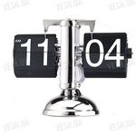 Эксклюзивные оригинальные механические настольные часы с перелистывающимися цыфрами в стиле &quot;ретро&quot; с схомированным корпусом, фото 1