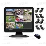 Готовый 8-ми камерный DIY комплект проводного видеонаблюдения с LCD COMBO DVR регистратором-монитором для самостоятельной установки (8 уличных камер) (мод. KT1508L KIT 5), фото 1