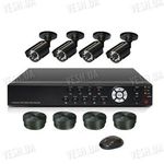 Готовый 4-х камерный DIY комплект проводного видеонаблюдения для самостоятельной установки (4 уличных камеры) (мод. KT7604AD-A Kit 5), фото 1