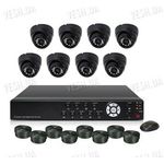 Готовый 8-ми камерный DIY комплект проводного видеонаблюдения для самостоятельной установки (8 внутренних купольных камер) (мод. KT7608AC KIT 1), фото 1