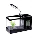 Уникальный подарочный настольный органайзер с LCD часами и аквариумом с подсветкой и компрессором, фото 1
