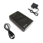 12V литий-полимерный перезаряжаемый аккумулятор 4800 mAh в чёрном пластиковом корпусе для питания охранных камер видеонаблюдения, фото 1