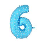 Шарик Цифра голубой 80 см 6, фото 1