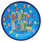 Бумажные тарелки диам.23 см Happy B day уп. 10 шт, фото 1