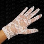 Перчатки гипюровые короткие белые, фото 1