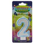 Свеча Цифра блестящая 2, фото 1