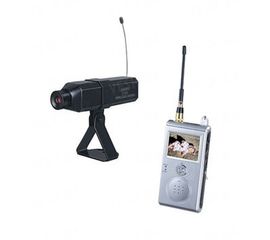 Комплект из беспроводной автономной камеры С-301 на 1.2 Ghz + приёмник видеосигнала с LCD экраном и функцией записи, дальностью до 100 метров (модель CRP-301 DVR), фото 1