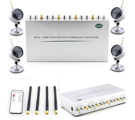 Комплект из 4-х каналаного беспроводного видеоприемника для камер на 2.4GHz с поддержкой аудио и видео, фото 1