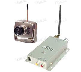 Набор беспроводная миниатюрная МИНИ видеокамера 1.2 Ghz + приёмник видеосигнала (модель BK-208A), фото 1