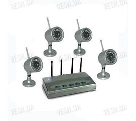 4-х камерная уличная влагозащитная цифровая охранная система беспроводного наблюдения на 2.4 Ghz (модель R-380), фото 1