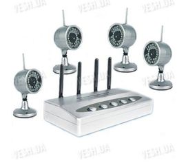 4-х камерная уличная влагозащитная цифровая USB охранная система беспроводного наблюдения на 2.4 Ghz c прямым USB подключением к компьютеру или ноутбуку (модель SC-39), фото 1