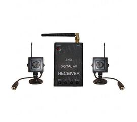 Новый 2-x камерный цифровой комплект беспроводного видеонаблюдения 540 TVL для внутренней установки c детектором движения и записью на SD карту памяти, дальностью до 500 метров (модель KENVS B02kit x 2). НЕ ИМЕЕТ АНАЛОГОВ в УКРАИНЕ!!!, фото 1