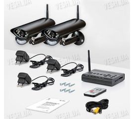 2-х камерная цифровая беспроводная система видеонаблюдения Danrou KCR-6324DRх2 (с шифрованием сигнала), фото 1