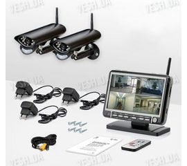 2-х камерная цифровая беспроводная система видеонаблюдения Danrou KCM-6370DRх2 (с шифрованием сигнала), фото 1