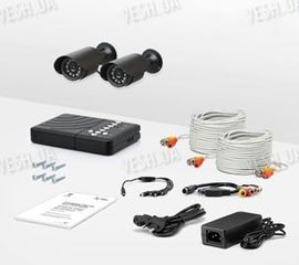 2-х камерный комплект уличного охранного видеонаблюдения со звуком CCTV CAM DVR CR-2, фото 1