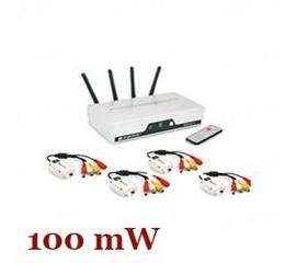 Четырёхканальный 2.4 Ghz 100 mW комплект беспроводной передачи видео сигнала на расстояние до 250 метров для преобразования проводных камер в беcпроводные ( мод. WRC816-4CH), фото 1