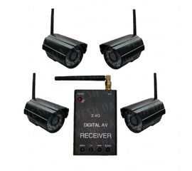 Новый 4-х камерный цифровой комплект беспроводного видеонаблюдения 540 TVL с дальностью до 500 метров с детектором движения и одновременной записью в REALTIME всех камер на SD карту памяти (модель KENVS B01kit x 4) НЕ ИМЕЕТ АНАЛОГОВ в УКРАИНЕ!!!, фото 1