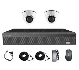 Комплект оборудования для видеонаблюдения 5 Мп  на 2 камеры Longse XVR2004HD2P500, Quad HD, фото 1
