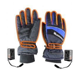 Зимние перчатки с подогревом термо лыжные Luckstone Warmspace HE329 с аккумуляторами, размер L, синие, фото 1