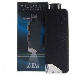 Портативный микроскоп с подсветкой (Zoom 60X-100X), в чехле, фото 1