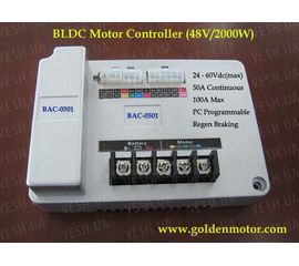 Контроллер 100А 24В/36В/48В/60В до 2000Вт к моторам BLDC серия BAC-0501, фото 1