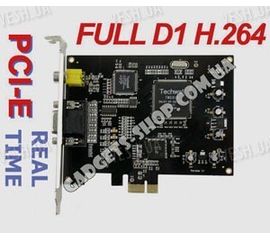 8-ми канальная FULL D1 H.264 компьютерная PCI-E плата видеозахвата для CCTV камер + 4 звуковых канала + ТВ выход (100 fps), фото 1