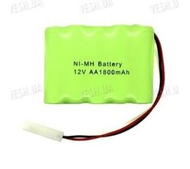 12V никель-металгидридный перезаряжаемый аккумулятор 1800 mAh для питания игрушечных вертолётов, машин, роботов, фото 1