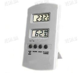 Цифровой внутренний термометр-влагомер с наружным датчиком температуры и 2-мя LCD экранами, фото 1