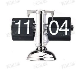 Эксклюзивные оригинальные механические настольные часы с перелистывающимися цыфрами в стиле &quot;ретро&quot; с схомированным корпусом, фото 1