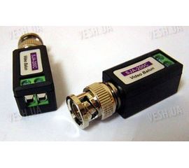 Пассивный BNC комплект приёмо-передачи видеосигнала по витой паре - видео балун (модель BNC-04), фото 1