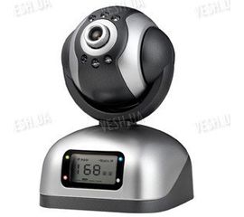 Проводная цветная поворотная роботизированная PTZ интернет IP видео камера с LCD дисплеем (модель JK UP-010), фото 1