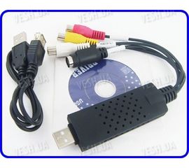 1 канальный видео USB преобразователь с аудио каналом для записи видео на компьютер EasyCAP USB 2.0, фото 1