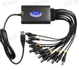 Профессиональный H.264 RealTime 8-ми канальный USB видеорегистратор с записью в CIF 160 к/c c 4-мя аудиовходами с поддержкой Windows 7 для компьютеров и ноутбуков (модель QQ DVR 8CIF4), фото 1