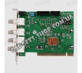 4-х канальная MPEG 4 компьютерная PCI плата видеозахвата для CCTV камер с 1 звуковым каналом (25 fps), фото 1