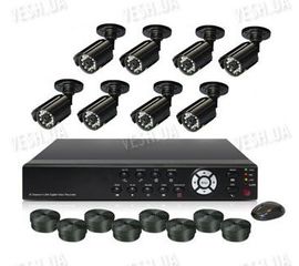 Готовый 8-ми камерный DIY комплект проводного видеонаблюдения для самостоятельной установки (8 уличных камер) (мод. KT7608AC KIT 5), фото 1
