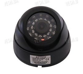 Цветная купольная видеокамера с ИК подсветкой до 15 м., 1/3 Sony, 420 TVL, 0 lux (модель 501), фото 1