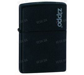 218ZL Зажигалка ZIPPO BLACK MATTE w/ZIPPO LOGO, фото 1