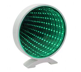 Бесконечное зеркало Infinity Mirror Круг зеленое свечение, фото 1