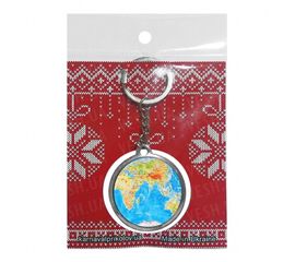 Брелок двухсторонний Глобус голубой, фото 1