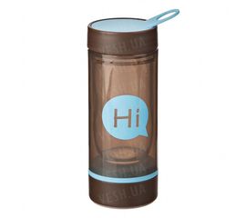 Бутылка для воды со стеклянной колбой HI 200 мл. Голубая, фото 1