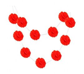 Гирлянда Помпоны красный 0007, фото 1