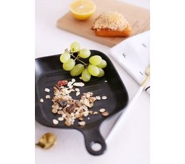 Керамическая тарелка в виде квадратной сковородки &quot;NewYork, черная 16см., фото 1