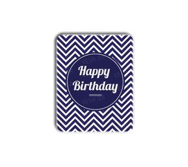 Металл открытка табличка Happy Birthday синяя, фото 1